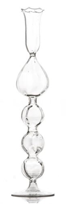 Ciao Bella Teardrop Clear Glass Candlestick