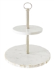 Ciao Bella White Marble 2-Tier Cake Stand