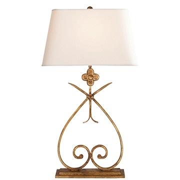 Ciao Bella Harper Table Lamp in Gilded Iron with Natural Paper Shade