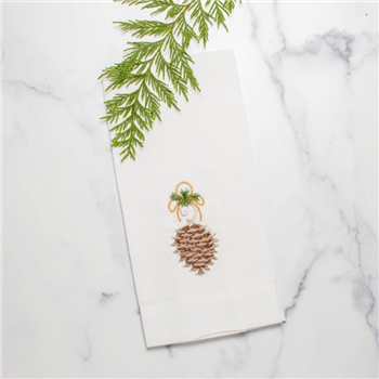 Ciao Bella Pinecone Ornament Linen Tea Towel