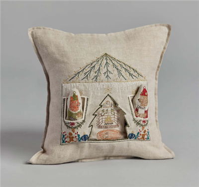 Ciao Bella Coral & Tusk Santa's House Pillow