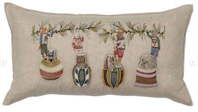 Christmas Coral and Tusk Ornament Pocket Pillow