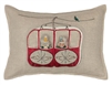 Christmas Coral and Tusk Gondola Ski Lift Pillow