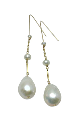 Ciao Bella Delicate Ivory Pearl Tier Earrings