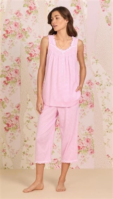 Ciao Bella Eileen West Rose Stripe Capri Pajama