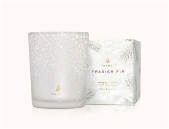 Thymes Frasier Fir Flocked Votive Candle