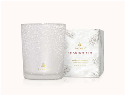 Thymes Frasier Fir Flocked Votive Candle