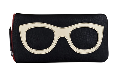 Ciao Bella Eyeglass Case Black/Bone/Red