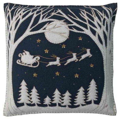 Jan Constantine Navy Christmas Eve Pillow Petoskey