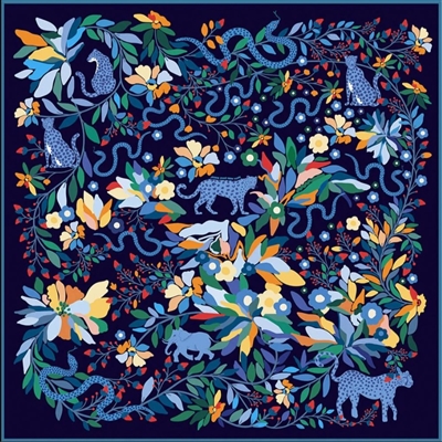 Ciao Bella Night Zoo Silk Scarf by JZNY