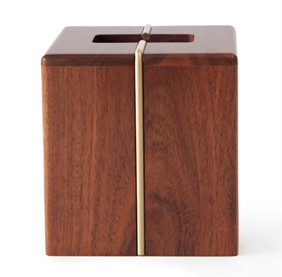 Ciao Bella Kassatex Acacia Wood Tissue Holder