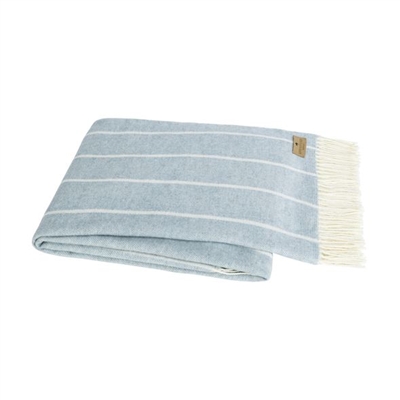 Ciao Bella LDU Fiji Stripe Throw Crystal Blue