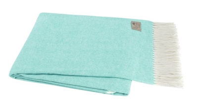 Ciao Bella Italian Herringbone Throw Aqua Petoskey MI