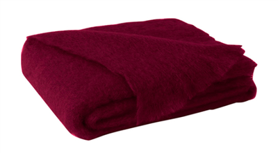 LDU Brushed Mohair Throw Cranberry