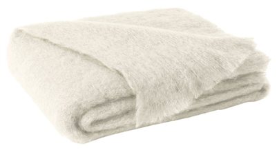 LDU Brushed Mohair Throw Cream