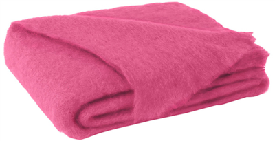 LDU Brushed Mohair Throw Hot Pink