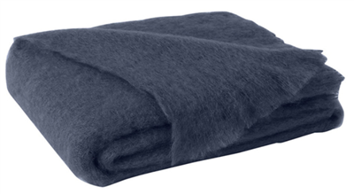 LDU Brushed Mohair Throw Indigo