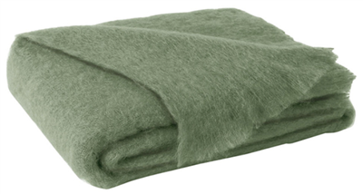 LDU Brushed Mohair Throw Olive