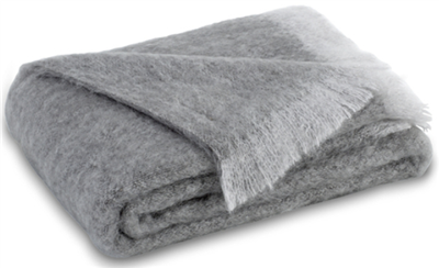 LDU Brushed Mohair Throw Pewter