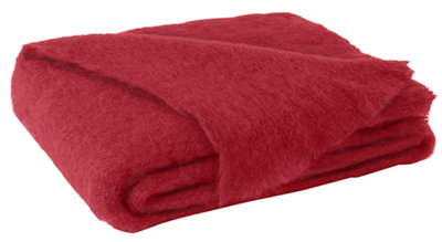 LDU Brushed Mohair Throw Scarlet