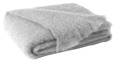 LDU Brushed Mohair Throw Silver