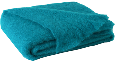 LDU Brushed Mohair Throw Turquoise