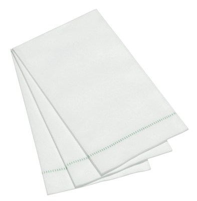 Ciao Bella Hemstitch Guest Napkins, Misty Green